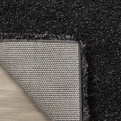 SAFAVIEH Milan Shag Collection Accent Rug - 4' x 6', Dark Grey, Solid Design, Non-Shedding & Easy Care, 2-inch Thick Ideal for High Traffic Areas in Entryway, Living Room, Bedroom (SG180-8484)