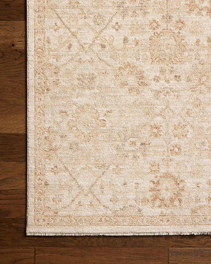 Loloi Chris Loves Julia Palma Collection PLM-04 Natural/Spice 2'-7" x 7'-6" Runner Rug Vintage Style Boho Living Room Bedroom Carpet