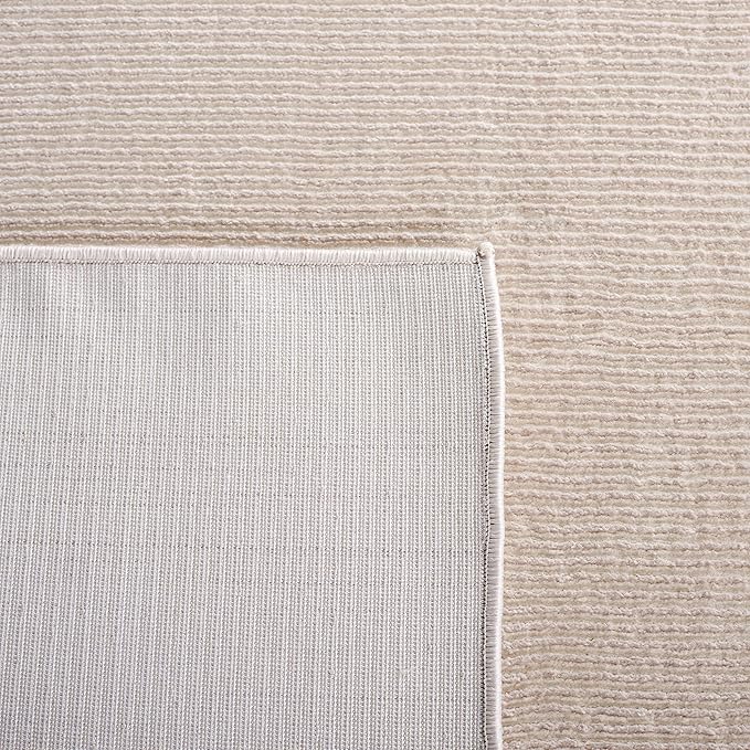 SAFAVIEH Revive Collection Area Rug - 6'7" Square, Beige, Solid Design, Non-Shedding & Easy Care, Ideal for High Traffic Areas in Living Room, Bedroom (REV102B)