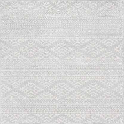 SAFAVIEH Tulum Collection Area Rug - 10' Square, Light Grey & Ivory, Moroccan Boho Tribal Design, Non-Shedding & Easy to Clean, Ideal for Living Room, Bedroom, Dining Space (TUL272F)