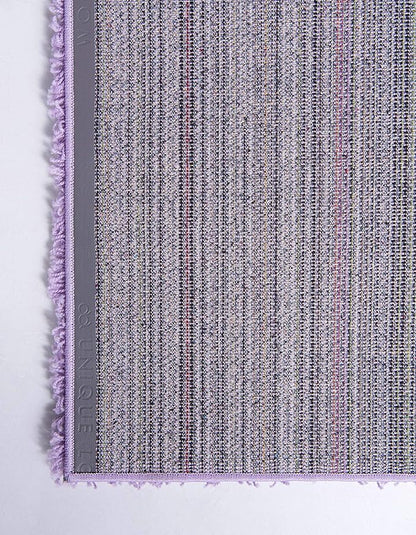 Unique Loom Solid Shag Collection Area Rug (6' 1" x 9' Rectangle, Lilac)