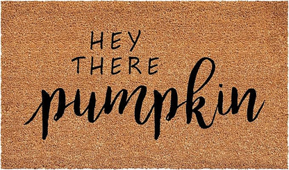 Calloway Mills Hey There Pumpkin Doormat (Tan/Black, 17" x 29")
