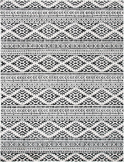 SAFAVIEH Area Rug 12x18 - Tulum Collection - Large - Ivory & Black, Moroccan Boho Tribal Design, Non-Shedding & Easy to Clean, Ideal for Living Room, Bedroom, Dining Space (TUL272B)