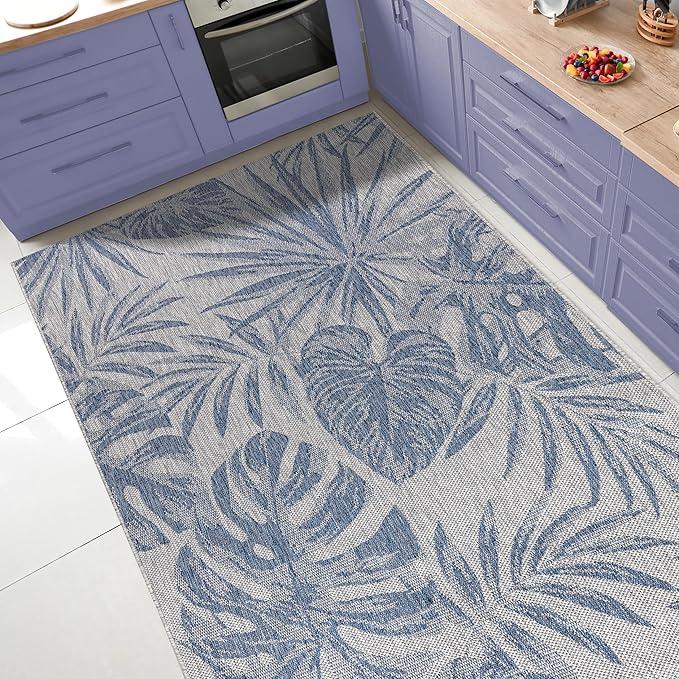 Keen Home Design Terrace Outdoor Throw Rug - 3x5 Washable Indoor/Outdoor Rug for Patio, Kitchen, Balcony, Beach, Garden, Deck and Porch, Size: 3'x5'
