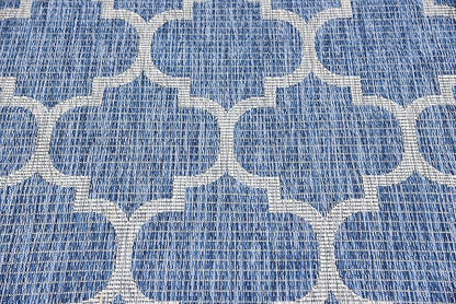 Unique Loom Outdoor Trellis Collection Area Rug (4' 1" x 6' 1" Rectangle, Navy Blue/ Ivory)