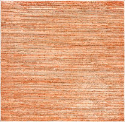 SAFAVIEH Vision Collection Area Rug - 6'7" Square, Orange, Modern Ombre Design, Non-Shedding & Easy to Clean, Ideal for Living Room, Bedroom, Dining Space (VSN606P)