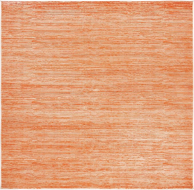 SAFAVIEH Vision Collection Area Rug - 3' Square, Orange, Modern Ombre Design, Non-Shedding & Easy to Clean, Ideal for Foyer, Entryway, Bedroom, Accent Space (VSN606P)