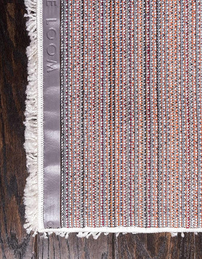 Unique Loom Solid Shag Collection Area Rug (7' 1" x 10' Rectangle, Snow White)