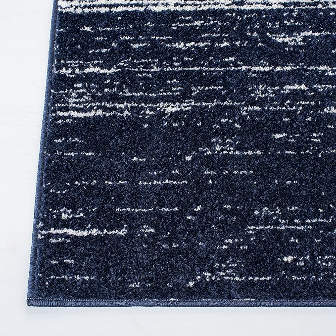 SAFAVIEH Adirondack Collection Runner Rug - 2'6" x 6', Navy & Ivory, Modern Ombre Design, Non Shedding & Easy to Clean, Ideal for Hallway, Foyer, Kitchen, Entryway, Bedroom (ADR113N)