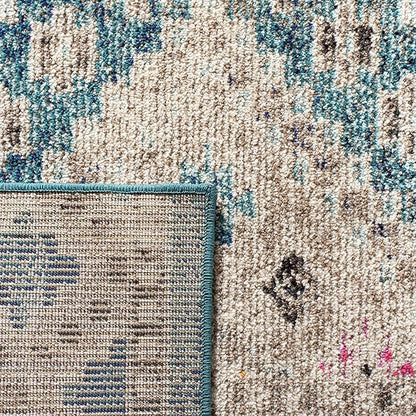SAFAVIEH Madison Collection Accent Rug - 2'2" x 4', Dark Blue & Yellow, Boho Distressed Design, Non-Shedding & Easy Care, Ideal for High Traffic Areas in Entryway, Living Room, Bedroom (MAD418N)