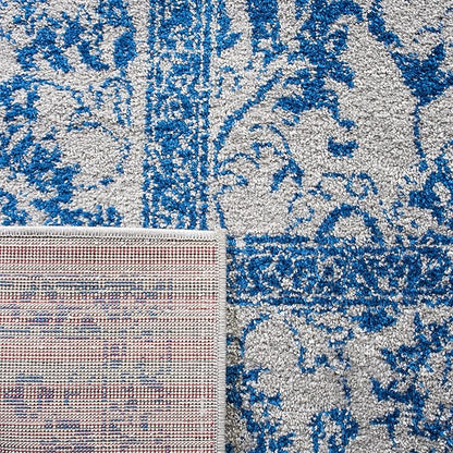 SAFAVIEH Adirondack Collection Runner Rug - 2'6" x 8', Grey & Blue, Distressed Vintage Floral Design, Non-Shedding & Easy to Clean, Ideal for Hallway, Foyer, Entryway, Bedroom (ADR109A)