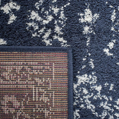 SAFAVIEH Adirondack Collection Runner Rug - 2'6" x 14', Navy & Ivory, Distressed Vintage Floral Design, Non-Shedding & Easy to Clean, Ideal for Hallway, Foyer, Entryway, Bedroom (ADR109N)
