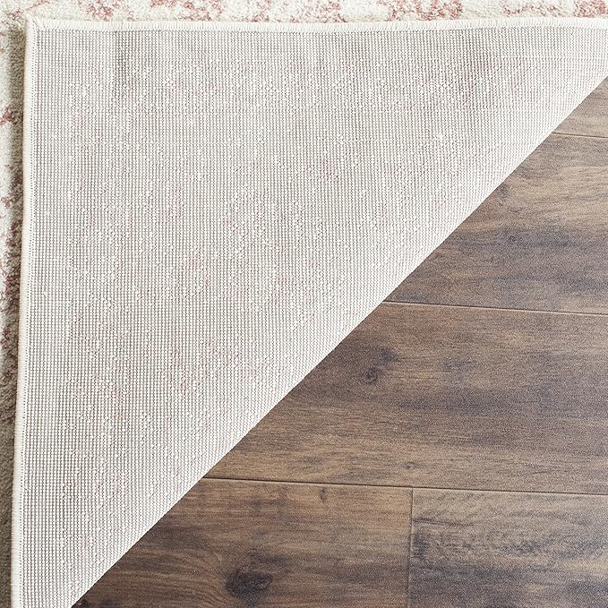 SAFAVIEH Adirondack Collection Area Rug - 10' Square, Ivory & Rose, Distressed Vintage Floral Design, Non-Shedding & Easy to Clean, Ideal for Living Room, Bedroom, Dining Space (ADR109H)