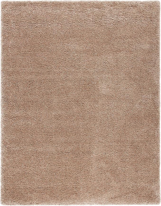 SAFAVIEH Milan Shag Collection Accent Rug - 4' x 6', Dark Beige, Solid Design, Non-Shedding & Easy Care, 2-inch Thick Ideal for High Traffic Areas in Entryway, Living Room, Bedroom (SG180-1414)