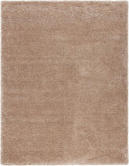 SAFAVIEH Milan Shag Collection Accent Rug - 4' x 6', Dark Beige, Solid Design, Non-Shedding & Easy Care, 2-inch Thick Ideal for High Traffic Areas in Entryway, Living Room, Bedroom (SG180-1414)