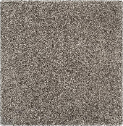 SAFAVIEH Milan Shag Collection 3' Square Grey SG180 Solid Non-Shedding Living Room Bedroom Dining Room Entryway Plush 2-inch Thick Area Rug