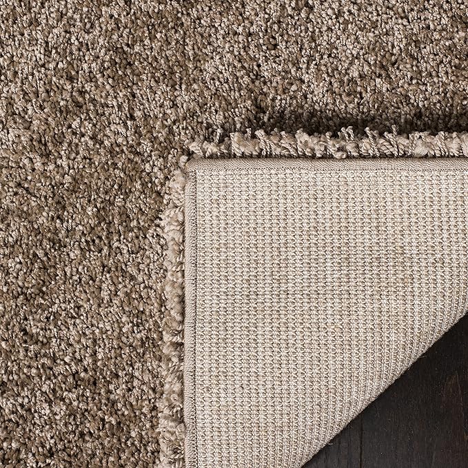 SAFAVIEH Milan Shag Collection Runner Rug - 2' x 6', Dark Beige, Solid Design, Non-Shedding & Easy Care, 2-inch Thick Ideal for High Traffic Areas in Living Room, Bedroom (SG180-1414)