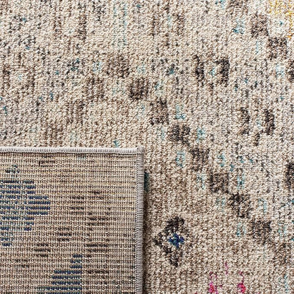 SAFAVIEH Area Rug 8x10 - Madison Collection - Large - Grey & Yellow, Boho Diamond Distressed Design, Non-Shedding & Easy Cleaning, Ideal for Living Room, Bedroom, Office, Dining Space (MAD418F)