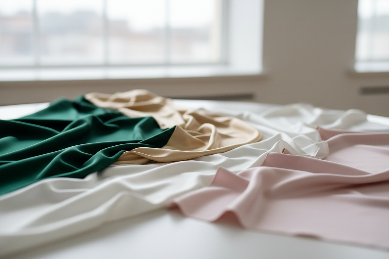 Silk & Luxury Fabrics

Our silk and luxury fabric collection delivers elegance, smooth texture, and a premium feel.

Features:

Natural shine and softness

Excellent drape

Lightweight and breathable

High-end finishing

Best For: Evening wear, bridal outfits, scarves, luxury apparel, and accessories. (make it real photo)